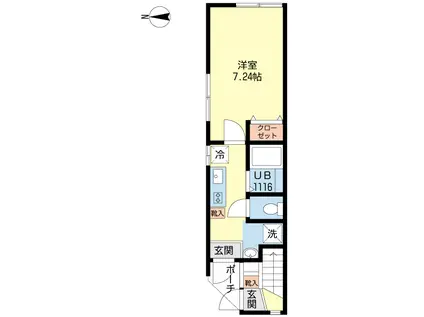 マリィハウスII(1K/1階)の間取り写真