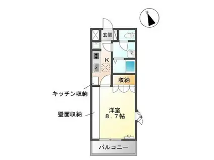 ベル ルージュ(1K/1階)の間取り写真