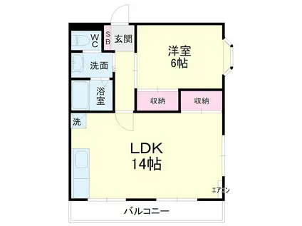 コーポカレリア(1LDK/1階)の間取り写真