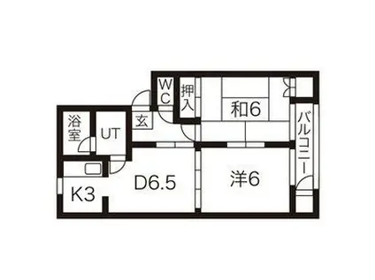 ハイツカストル(2DK/2階)の間取り写真