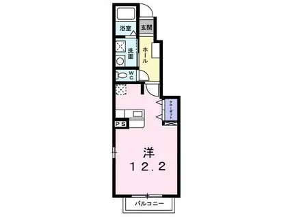デスパシオワン(1K/1階)の間取り写真
