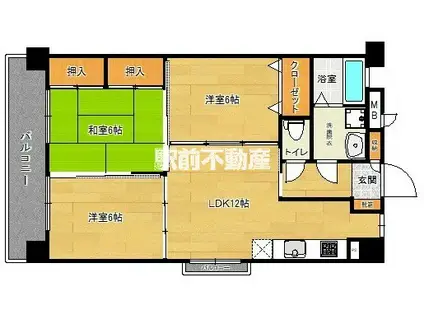 サザンコート中央町(3LDK/2階)の間取り写真