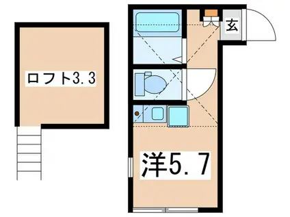 G・Aヒルズ南万騎が原(ワンルーム/2階)の間取り写真