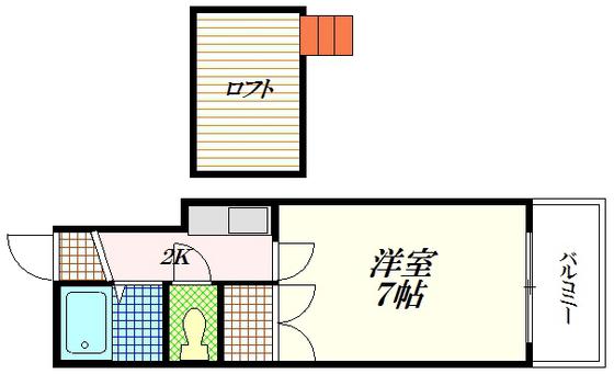 エクセレント安田D館(1K/2階)の間取り写真