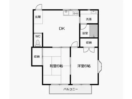 メゾンシンバI(2DK/2階)の間取り写真
