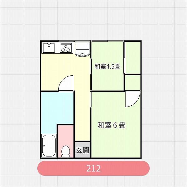 ビアンコ内原(2K/2階)の間取り写真