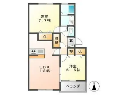 加藤ビルII(2LDK/3階)の間取り写真