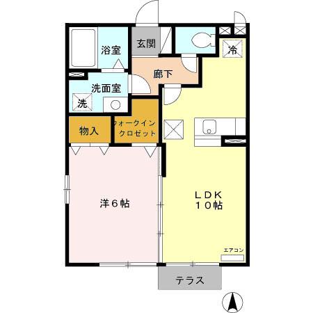 サンライズII番館(1LDK/1階)の間取り写真