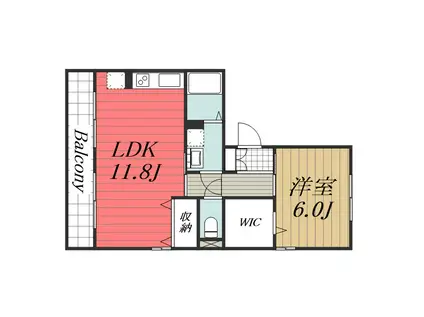 サキクサノ郷III(1LDK/1階)の間取り写真