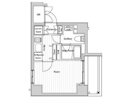 ベルグレードYS(1K/8階)の間取り写真