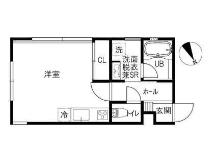 LUCIA(ワンルーム/1階)の間取り写真