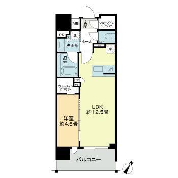 デュオヒルズ那覇壺屋(1LDK/2階)の間取り写真