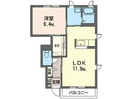 ヒルズコートI(2LDK/2階)の間取り写真