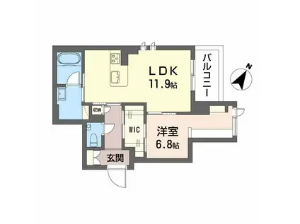 シャーメゾンエレガント(1LDK/3階)の間取り写真