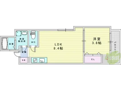 メゾンドF02(1LDK/1階)の間取り写真