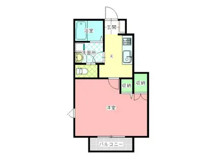 IL RISO(1K/1階)の間取り写真