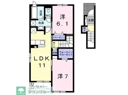 ウエスト パーク(2LDK/2階)の間取り写真