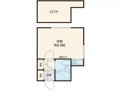 ロッジ金沢八景(ワンルーム/1階)の間取り写真