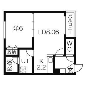 メルクリウス(1LDK/2階)の間取り写真