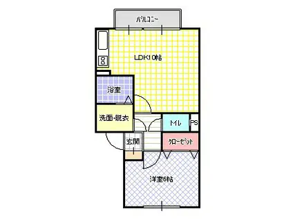 ラ・エスタシオンII・III(1LDK/1階)の間取り写真