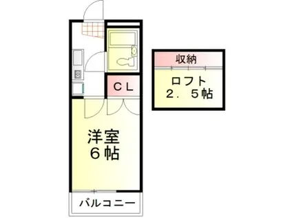 あかるハイム19(1K/1階)の間取り写真