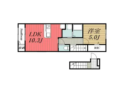 メゾンカルム (1LDK/2階)の間取り写真