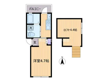 TETRA IRIS(1K/2階)の間取り写真