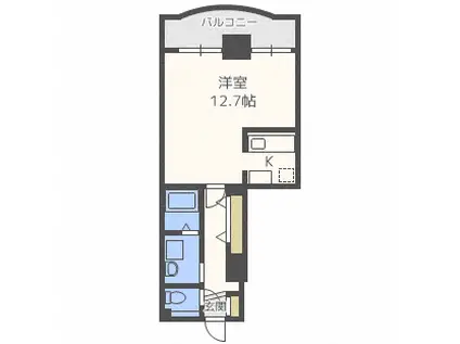 さくらハイツ2(ワンルーム/3階)の間取り写真