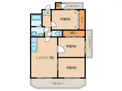 ディナスティV(3LDK/4階)の間取り写真