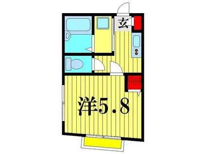 オルソ小根本フォーシーズンズII(1K/3階)の間取り写真