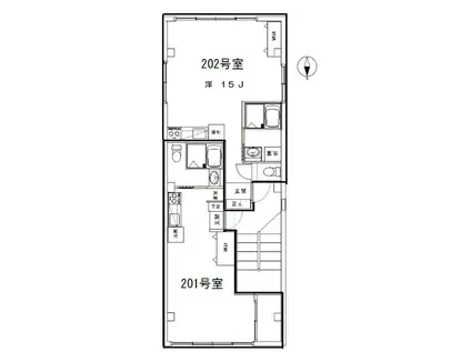 JOYMARK STUDIO(ワンルーム/2階)の間取り写真