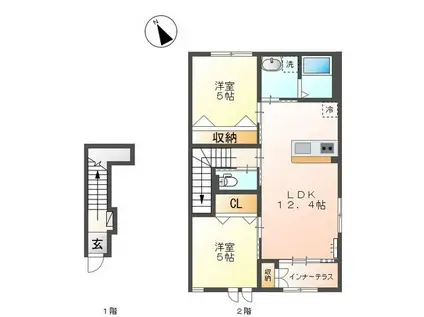 ジュアン(2LDK/2階)の間取り写真