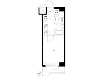 ルーブル北新宿(1K/2階)の間取り写真