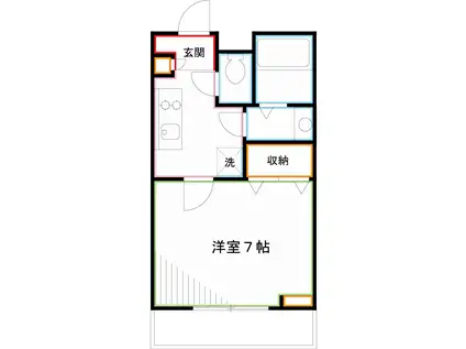 AS CABINS(1K/2階)の間取り写真