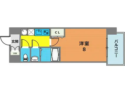 LIVIAZ KOBE SOLEIL(1K/3階)の間取り写真