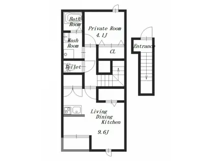 LITTLE SUITEII(1LDK/2階)の間取り写真