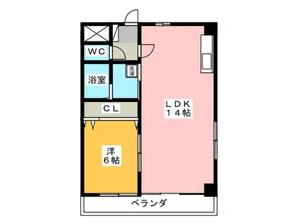 ペリーネ(1LDK/1階)の間取り写真