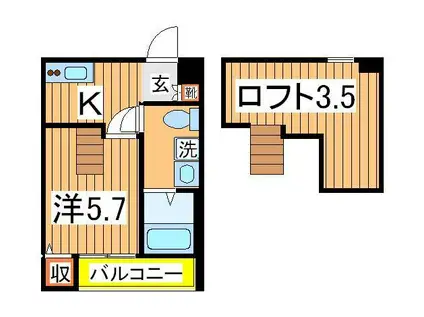 マクト北柏(1K/2階)の間取り写真