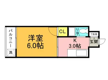 サクラーレ平野町(1K/3階)の間取り写真