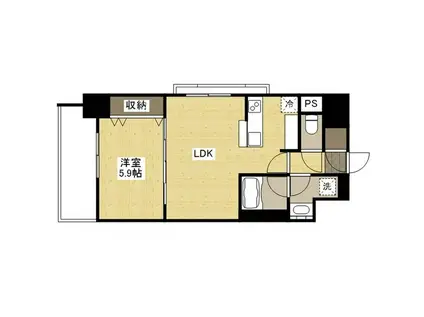 ロータス二葉の里(1LDK/10階)の間取り写真