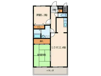 エルコート(2LDK/2階)の間取り写真