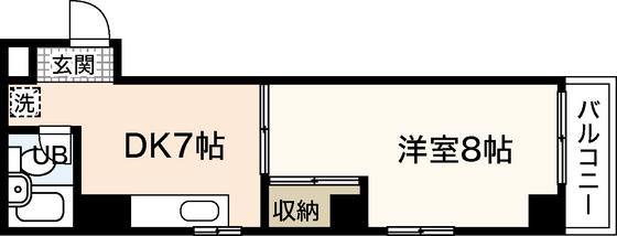 清水フォワードビル(1DK/5階)の間取り写真
