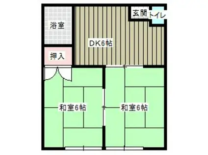 ビーチコーポ A(2DK/2階)の間取り写真