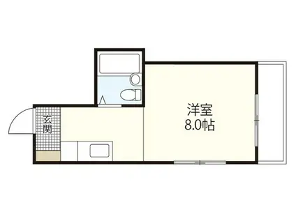 コーポ堺町(ワンルーム/3階)の間取り写真