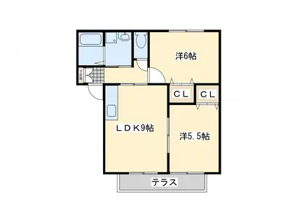 ロイヤルシティ本城(2LDK/1階)の間取り写真