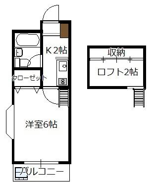 アクバー五日市(1K/1階)の間取り写真