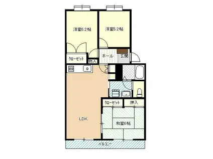 緑ヶ丘パレス井上(3LDK/4階)の間取り写真