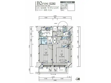 メインステージ入谷V(1LDK/8階)の間取り写真