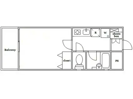 TS GARDEN桜坂(1K/2階)の間取り写真