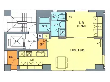 SKY TIME(1LDK/5階)の間取り写真